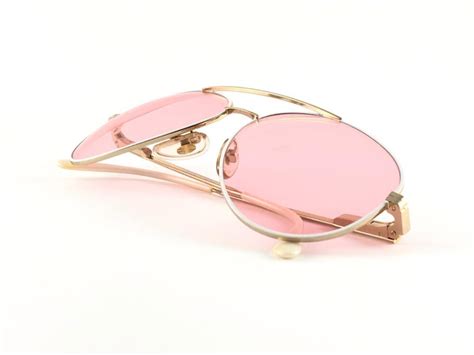 New Vintage Omega Aviator White And Gold Sunglasses 1980 S Made In Belgium For Sale At 1stdibs