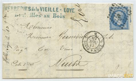 Lettre expédiée à la Verrerie La Vieille Loye 1865 Fiche