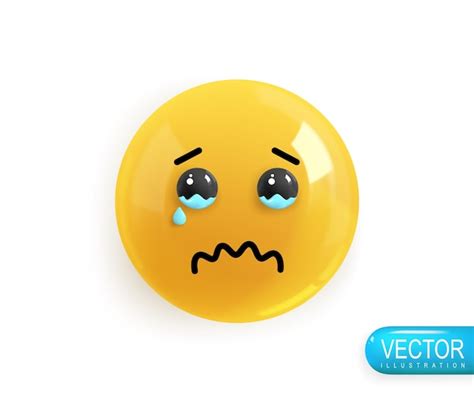 Emoji Visage Triste Avec Des Larmes Dans Les Yeux Icône 3d Réaliste