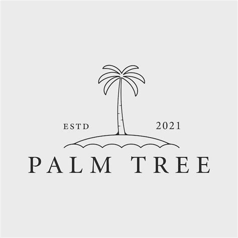 Premium Vector Palm Tree Line Art Logo Vector Symbol Illustration