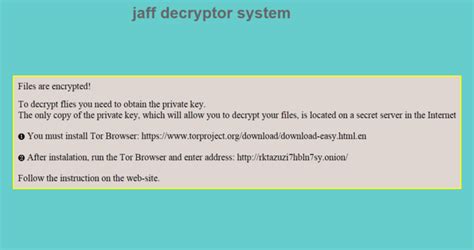 How to remove Jaff ransomware virus and decrypt .jaff files - MySpyBot