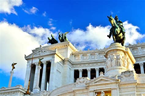 Piazza Venezia Rome Vittorio Emanuele Monument Front Statue Stock Photo ...