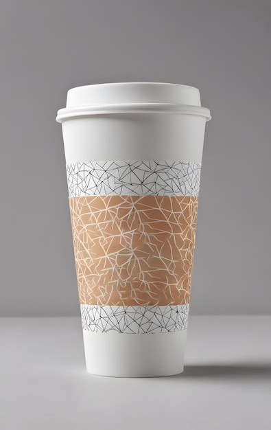 Coffee Cup With Geometric Design Premium Ai Generated Image