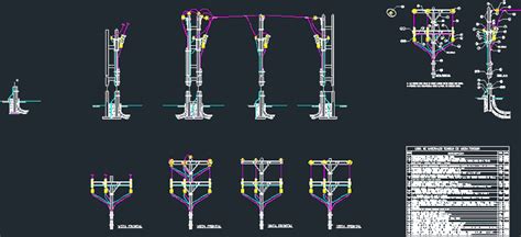 Tendido Electrico En Media Tension 13 8kv En AutoCAD Librería CAD