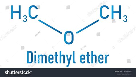 Dimethyl Ether Methoxymethane Dme Molecule Skeletal Stock Vector