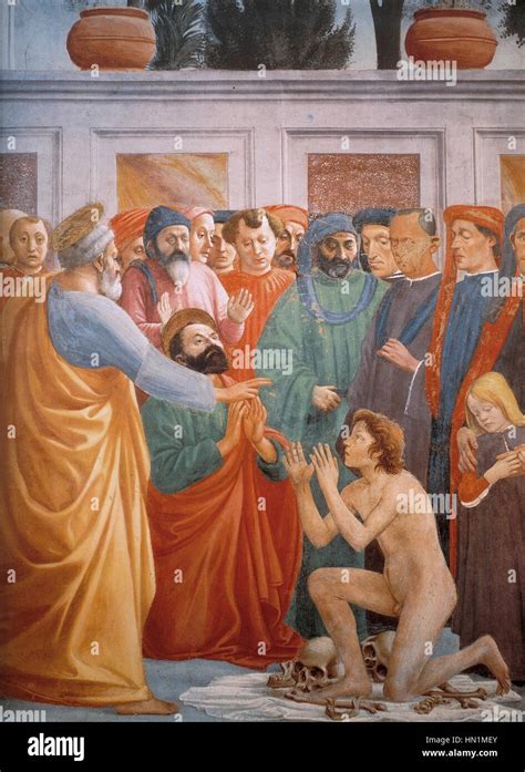 Masaccio Raising Of The Son Of Teophilus And St Peter Enthroned