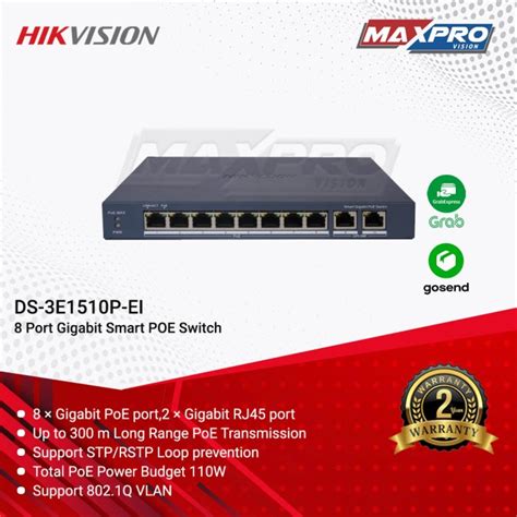Jual DS-3E1510P-EI - 8 PORT GIGABIT POE SWITCH SMART MANAGED - Jakarta ...