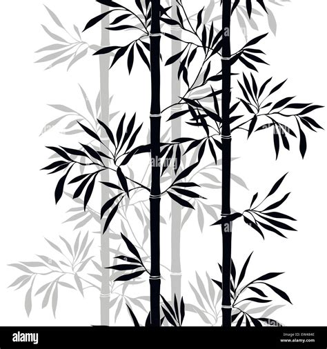 Bamboo Leaf Background Floral Seamless Texture With Leaves Stock