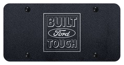 Ford Built Tough Laser Etched Logo License Plate Rugged Black