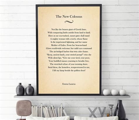 The New Colossus Poem by Emma Lazarus Poster Print Poetry - Etsy