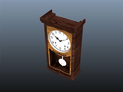 Antique Pendulum Wall Clock Pbr D Model D Models World