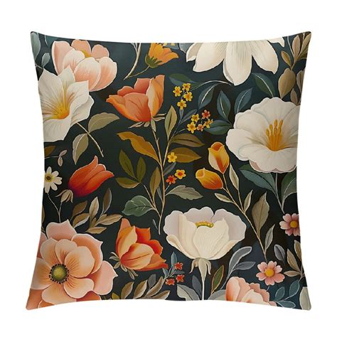 Chilfamy Boho Flower Abstract Pillow Covers Market Throw Pillows PC 03