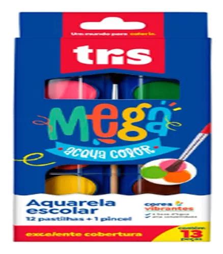 Estojo Tinta Aquarela C 12 Cores Pincel Tris MercadoLivre