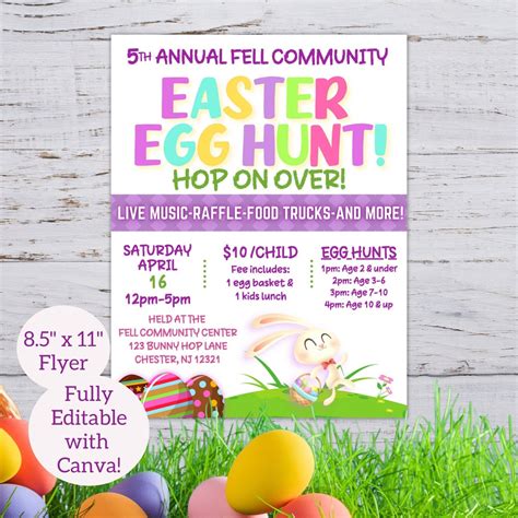 Editable Easter Egg Hunt Flyer Community Easter Egg Hunt Flyer Church