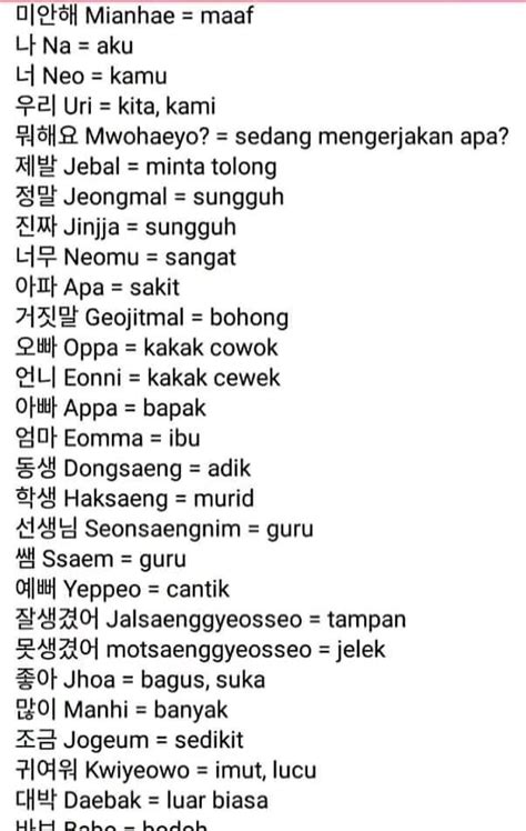 Pin By Flou On Korean Speak Kosakata Bahasa Korea Pemahaman Membaca