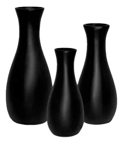 Trio Vasos Garrafas Grandes Em Cer Mica Fosca Decorativa Mercadolivre