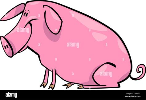 Cartoon Illustration Of Cute Pink Farm Pig Stock Vector Image And Art Alamy