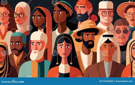 Unity In Diversity Illustration Of A Diverse Group Of People From