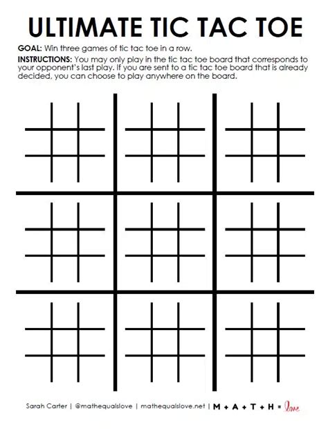 Large Tic Tac Toe Printable