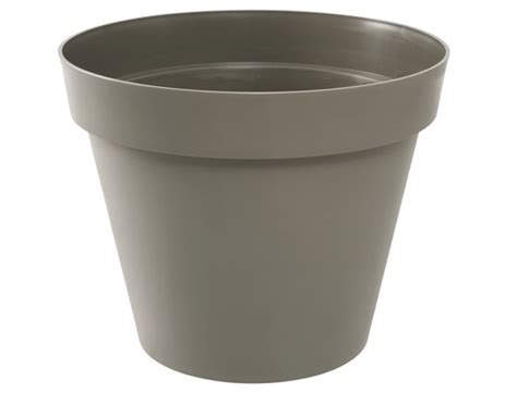 Pot De Fleur Rond Toscane X H Cm Taupe Eda Pas Cher