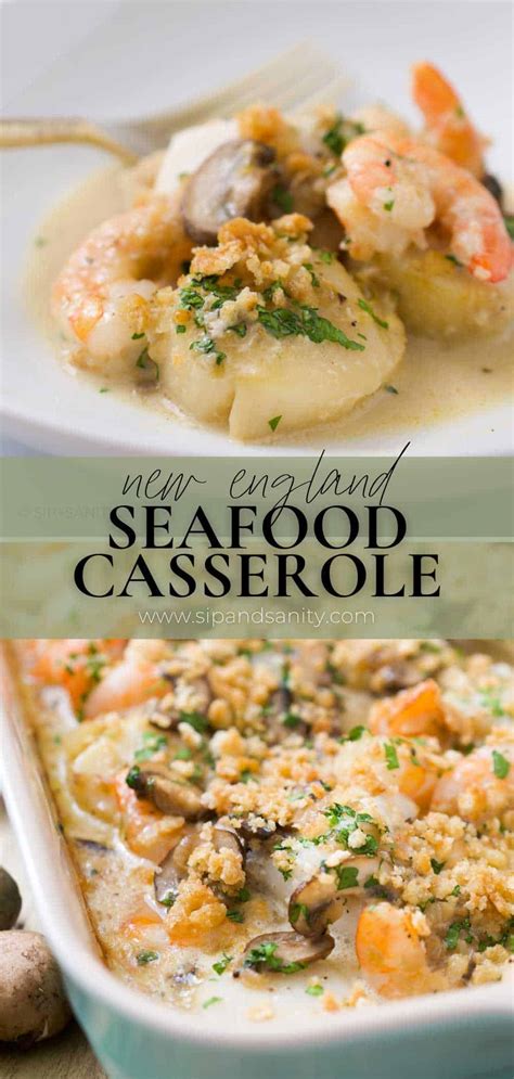 Baked New England Seafood Casserole Recipe • Sip Sanity