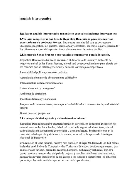 Análisis interpretativo economia Análisis interpretativo Realiza un