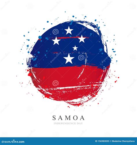 Samoa Vlag In De Vorm Van Een Grote Cirkel Vector Illustratie