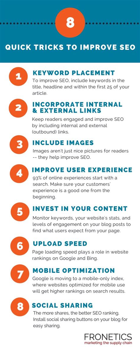 Infographic 8 Quick Tips To Improve Seo For Your Blog