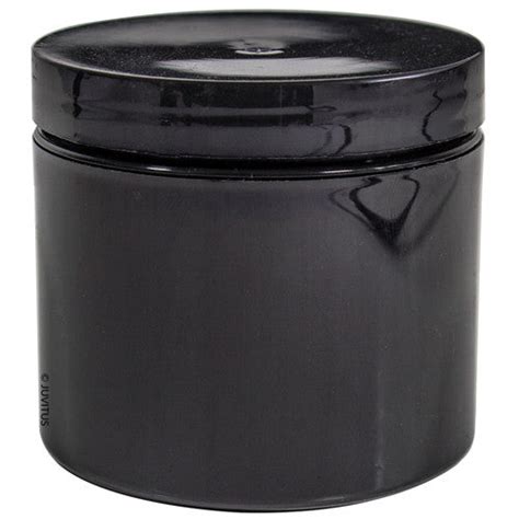 Plastic Double Wall Jar In Black With Black Foam Lined Lid 4 Oz 120 Ml