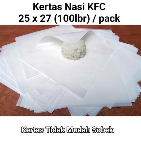 Jual Kertas Nasi KFC 25x27 Kertas Nasi Putih Kertas Kertas Pembungkus