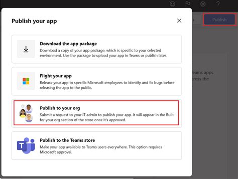 Veröffentlichen einer App mithilfe des Entwicklerportals Teams
