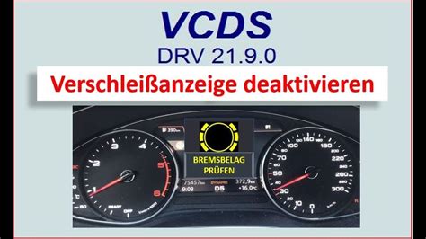 Bremsverschleißanzeige deaktivieren Audi VW MQB VCDS Codieren YouTube