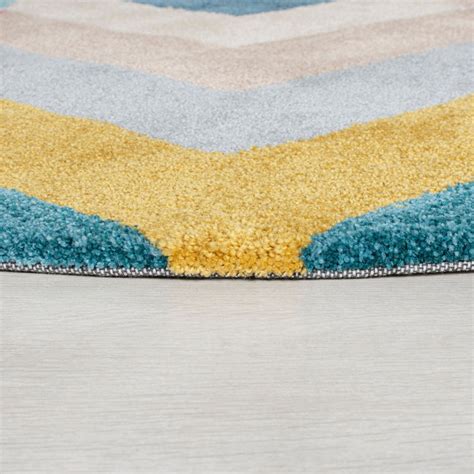 Tapis Rond Haut De Gamme Classique Multicolore Chroma Multi En Pure