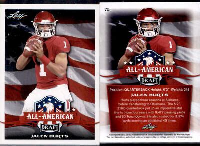 Leaf Draft All American Jalen Hurts Ebay