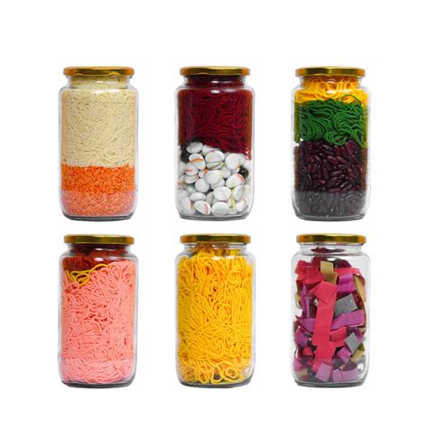 Buy Star Work Gram Glass Jar With Air Tight Gold Lid For Kitchen