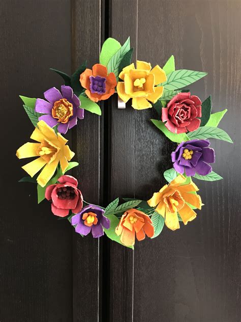 Egg Carton Floral Wreath Artofit