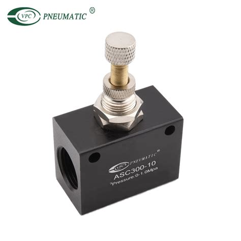 Asc Series One Way Speed Controller Valve Pneumatic Solenoid Throttle