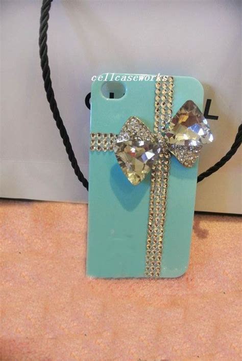 Custom Cute Iphone 5 Case Mint Green Sparkly Iphone Case Studded