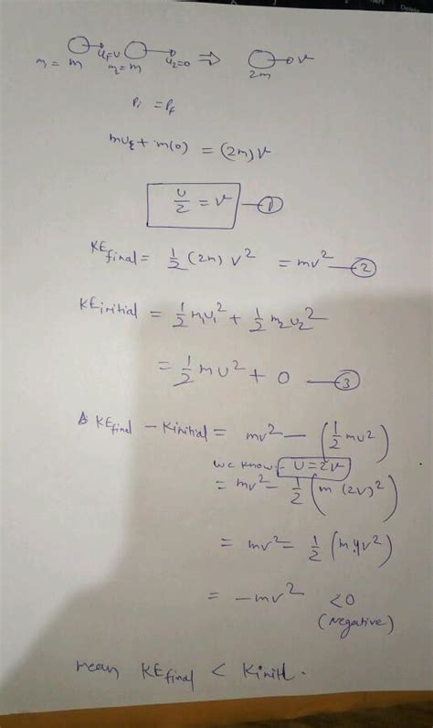 Show that kinetic energy is invariably lost in a perfectly inelastic ...