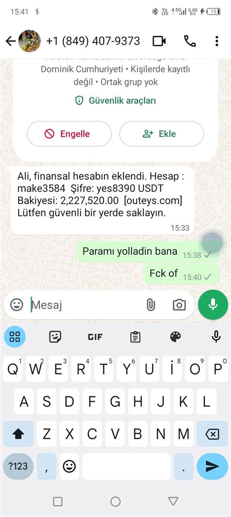 Whatsapp Bilinmeyen Numara Ikayetvar