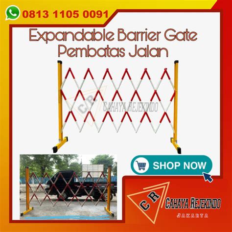 Jual Expandable Barrier Gate Pembatas Jln Portable Barrier Gate