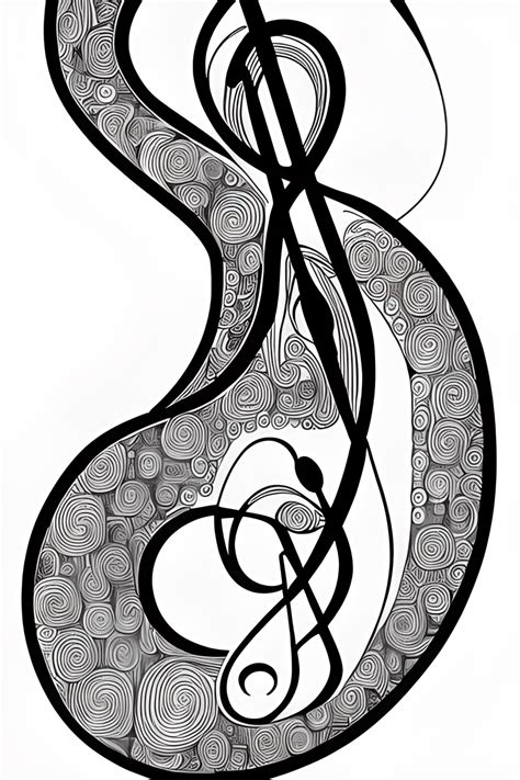 Dibujo Para Colorear De Notas Musicales En Blanco Y Negro Creative