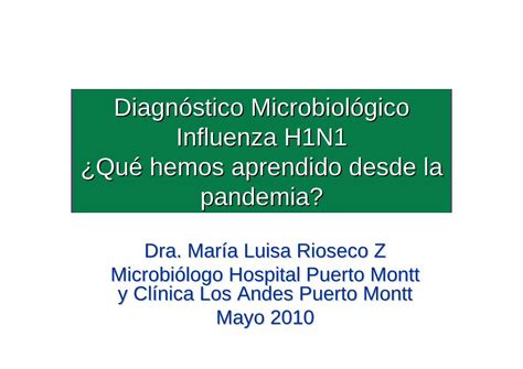 Pdf Diagn Stico Microbiol Gico Influenza H N Qu Hemos