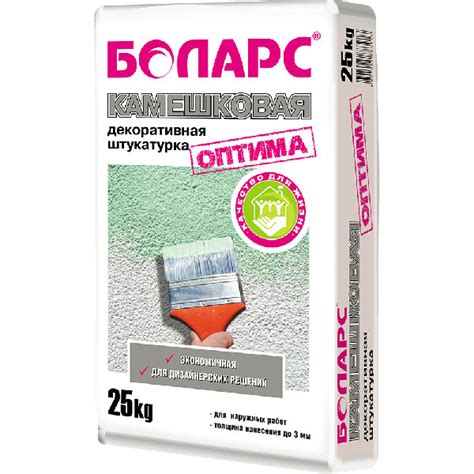 Боларс Камешковая Оптима декоративная штукатурка белая - цена, купить с ...