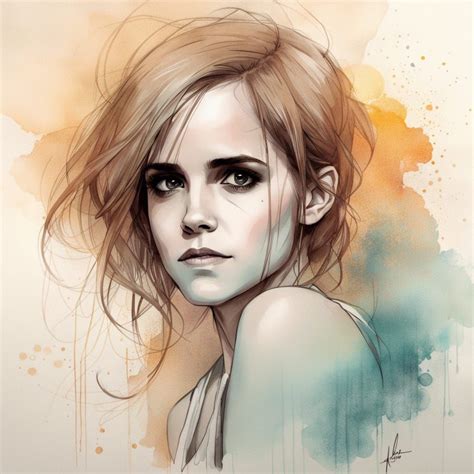 Portrait Of Emma Watson By Conrad Roset Anna Dittmann Luis Royo