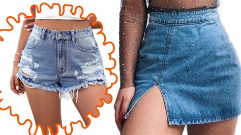 transformando calça jeans em 2pcs saia e short YouTube