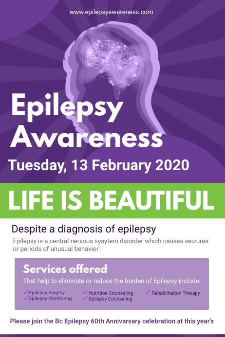 Epilepsy Awareness Information Flyer Template Postermywall