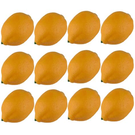 12pcs Lifelike Artificial Imitation Lemon Fake Foam Fruit Mould Props