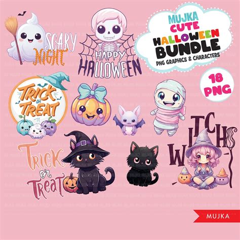 Cute Halloween Png Bundle Baby Halloween Graphics Cute Sublimation D