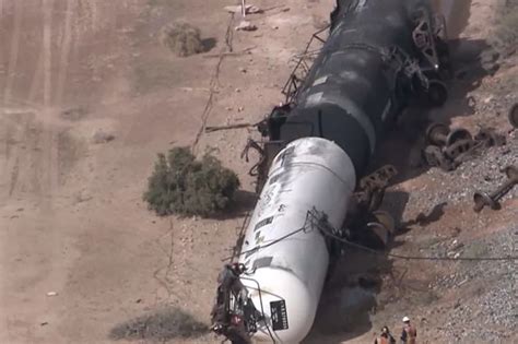 Massive Train Derailment Leads To Hazardous Chemical Spill As Hazmat